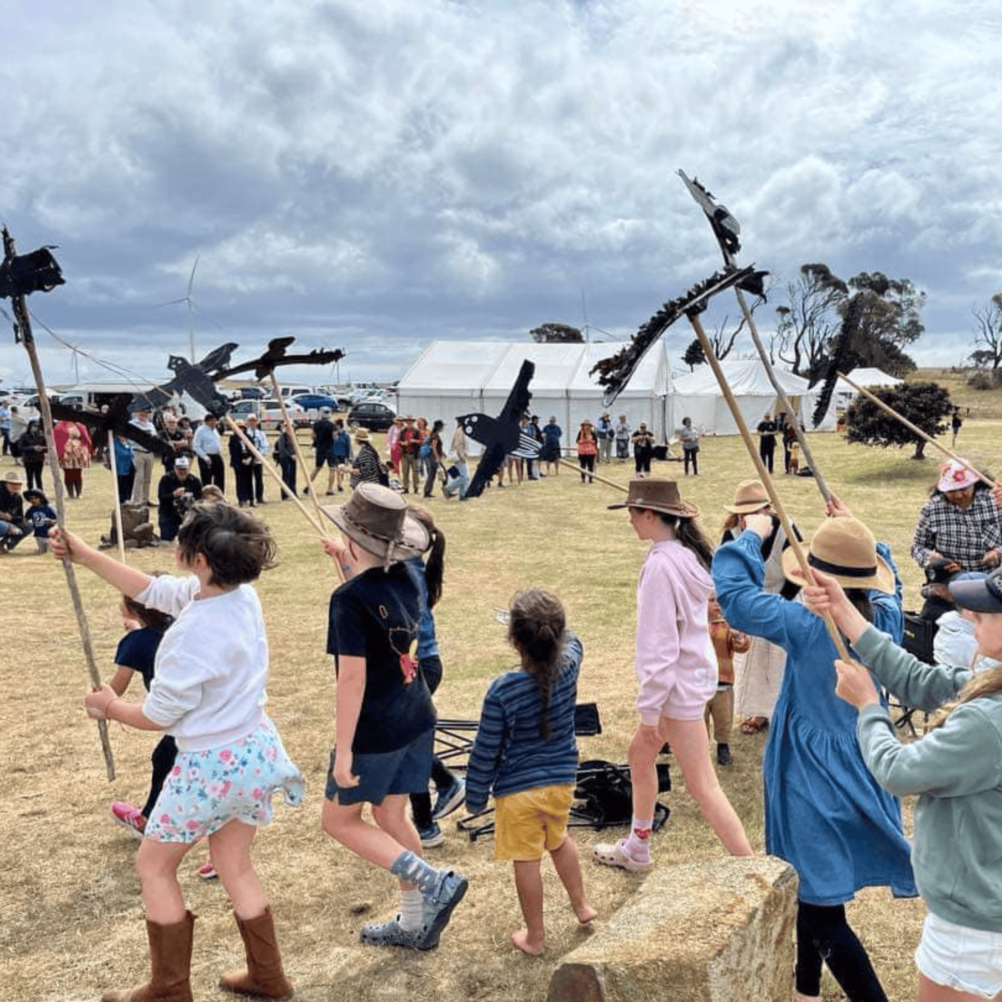 Drought Resilience Program Tasmanian Aboriginal Children mutton bird puppet performance
