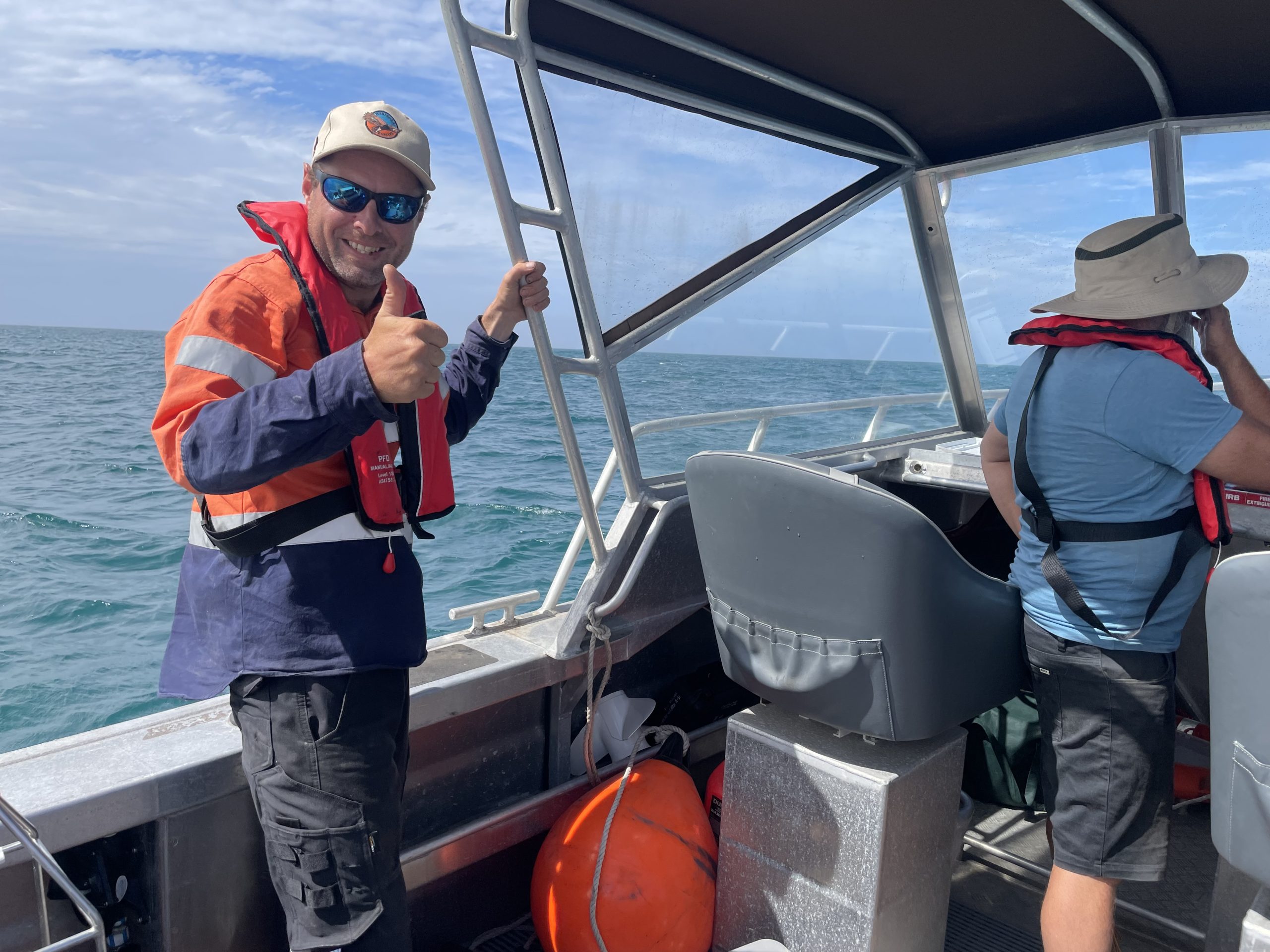 Tebrakunna Rangers on boat